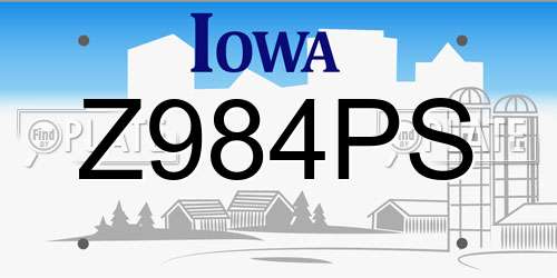 Z984PS Iowa License Plate