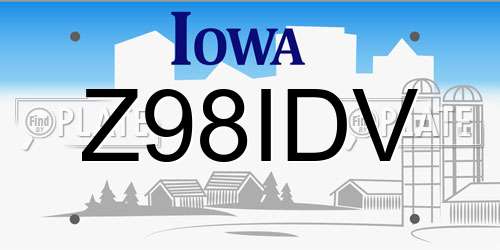 Z98IDV Iowa License Plate