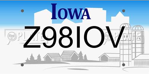 Z98IOV Iowa License Plate