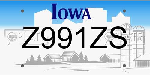 Z991ZS Iowa License Plate