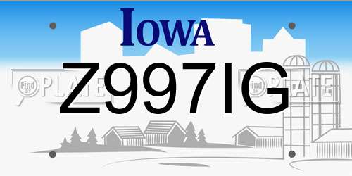 Z997IG Iowa License Plate