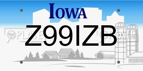 Z99IZB Iowa License Plate