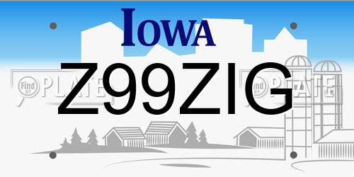 Z99ZIG Iowa License Plate