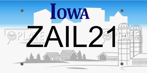 ZAIL21 Iowa License Plate