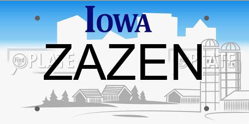 ZAZEN Iowa License Plate