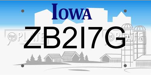 ZB2I7G Iowa License Plate
