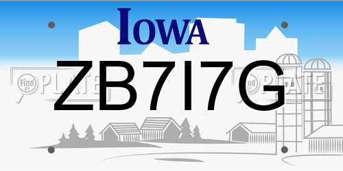 ZB7I7G Iowa License Plate