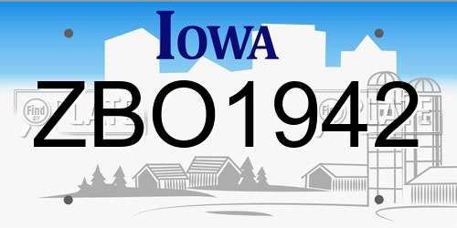 ZBO1942 Iowa License Plate