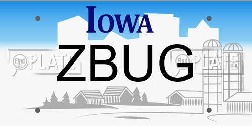 ZBUG Iowa License Plate