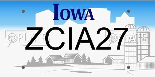 ZCIA27 Iowa License Plate