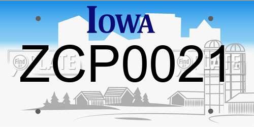 ZCP0021 Iowa License Plate