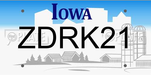 ZDRK21 Iowa License Plate