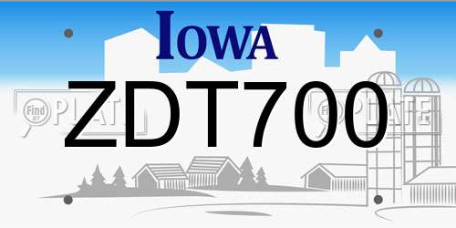 ZDT700 Iowa License Plate