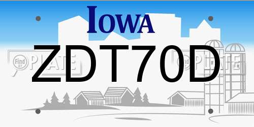 ZDT70D Iowa License Plate