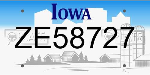 ZE58727 Iowa License Plate