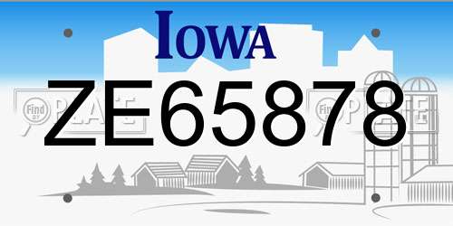 ZE65878 Iowa License Plate