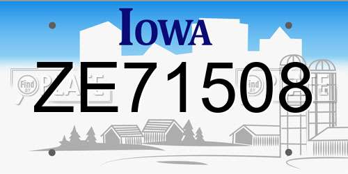 ZE71508 Iowa License Plate