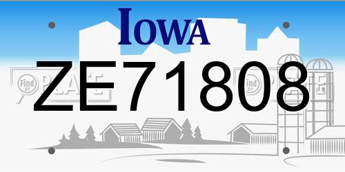 ZE71808 Iowa License Plate