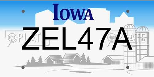 ZEL47A Iowa License Plate