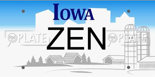 ZEN Iowa License Plate