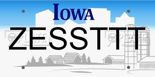 ZESSTTT Iowa License Plate
