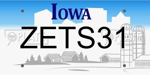 ZETS31 Iowa License Plate