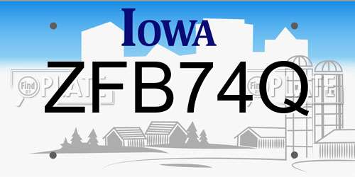 ZFB74Q Iowa License Plate