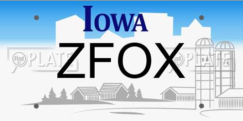 ZFOX Iowa License Plate