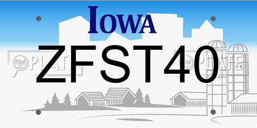 ZFST40 Iowa License Plate