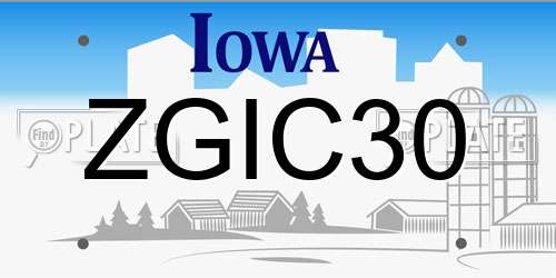 ZGIC30 Iowa License Plate