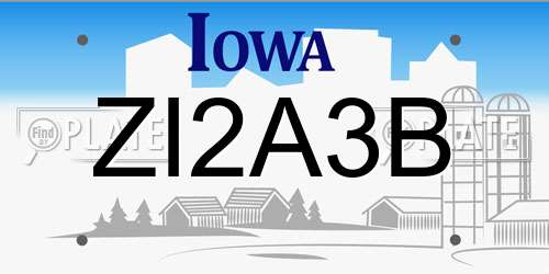 ZI2A3B Iowa License Plate