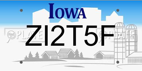 ZI2T5F Iowa License Plate
