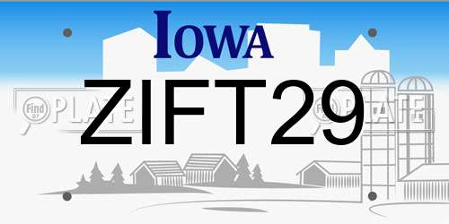 ZIFT29 Iowa License Plate