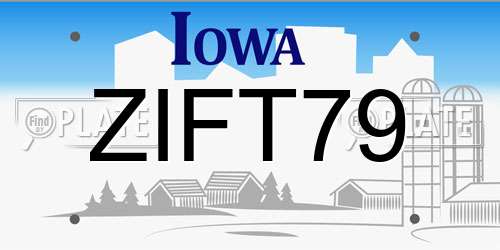 ZIFT79 Iowa License Plate