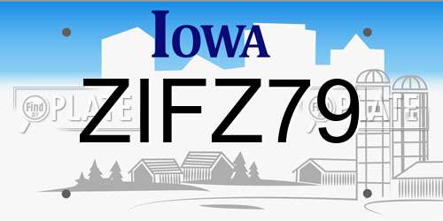ZIFZ79 Iowa License Plate
