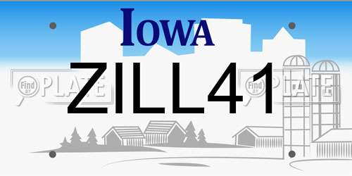 ZILL41 Iowa License Plate