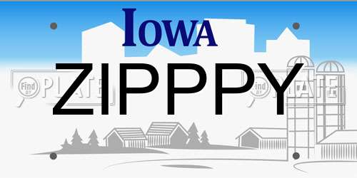 ZIPPPY Iowa License Plate