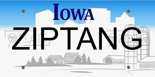ZIPTANG Iowa License Plate
