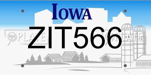 ZIT566 Iowa License Plate
