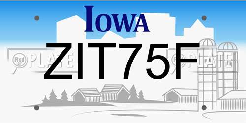 ZIT75F Iowa License Plate