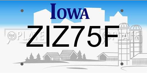ZIZ75F Iowa License Plate