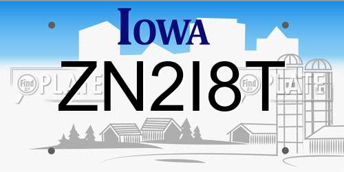 ZN2I8T Iowa License Plate