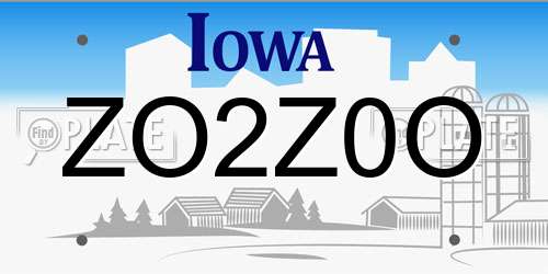 ZO2Z0O Iowa License Plate