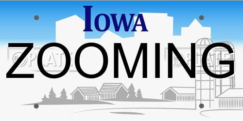 ZOOMING Iowa License Plate