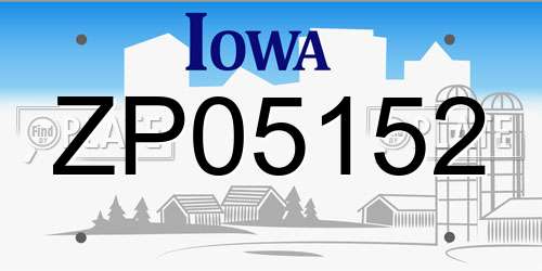 ZP05152 Iowa License Plate