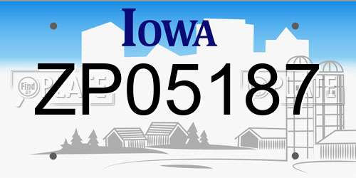 ZP05187 Iowa License Plate