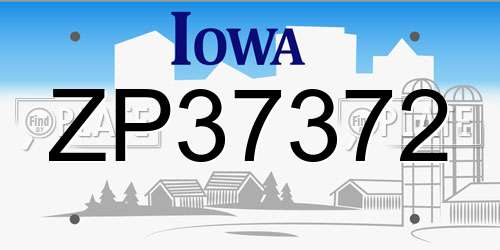 ZP37372 Iowa License Plate