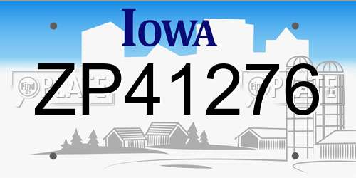 ZP41276 Iowa License Plate