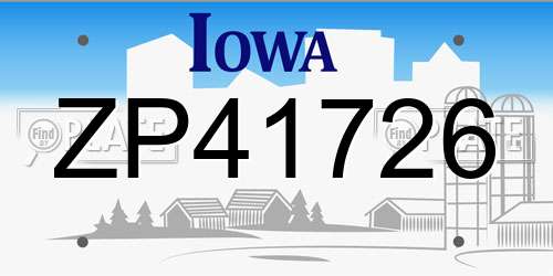 ZP41726 Iowa License Plate