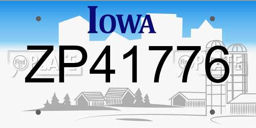 ZP41776 Iowa License Plate